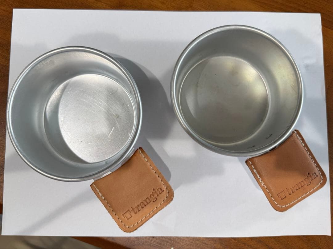 廃盤品 トランギア ハーフパイントマグ レザーハンドルカバー付き 2個セット