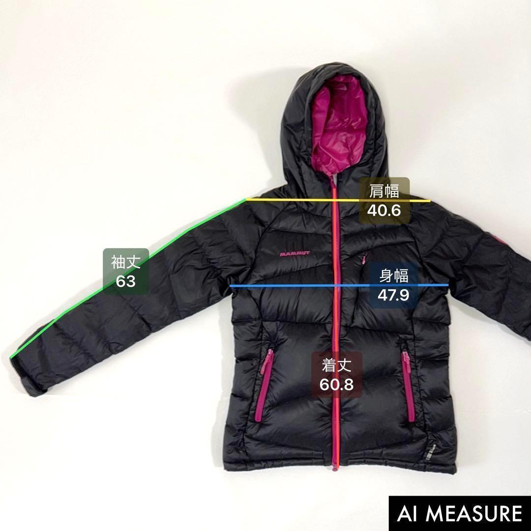 マムート アトラスフーデッドダウン ジャケット アウトドア ブラック ピンク M