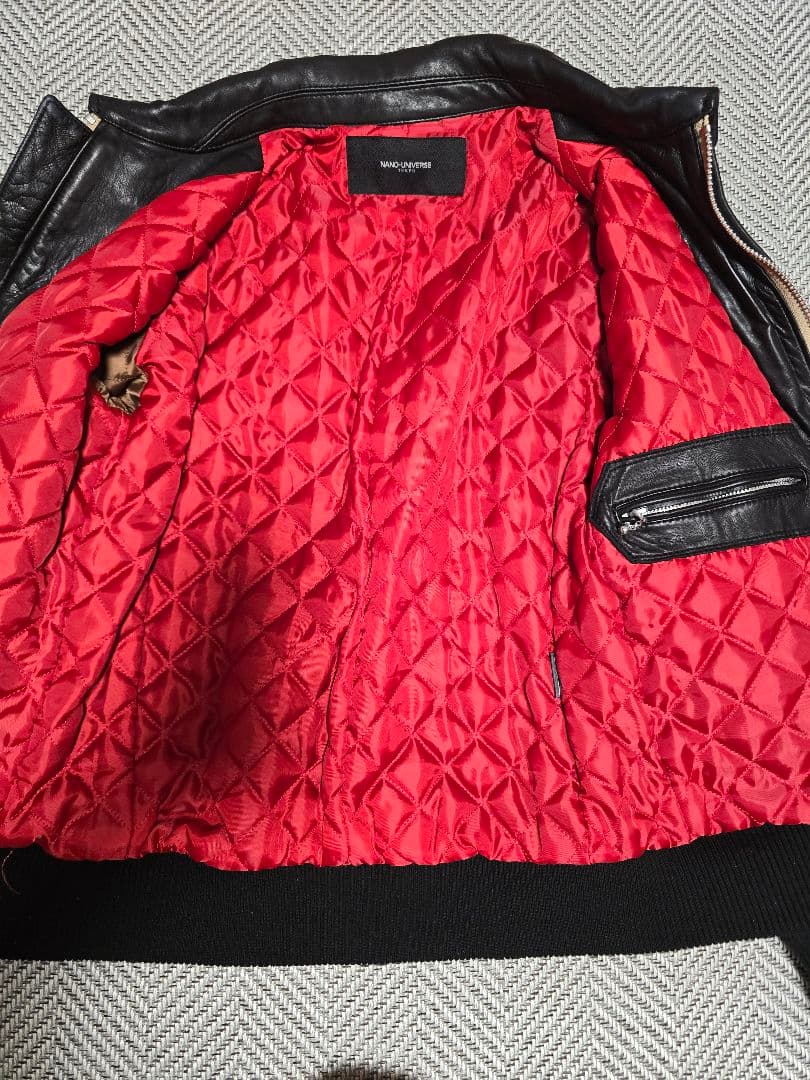 nano universe ブラックレザーシングルライダース　ナノユニバース