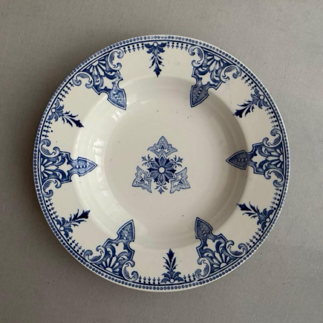 フランスアンティーク リュネヴィル ブルーの紋章 スーププレートB