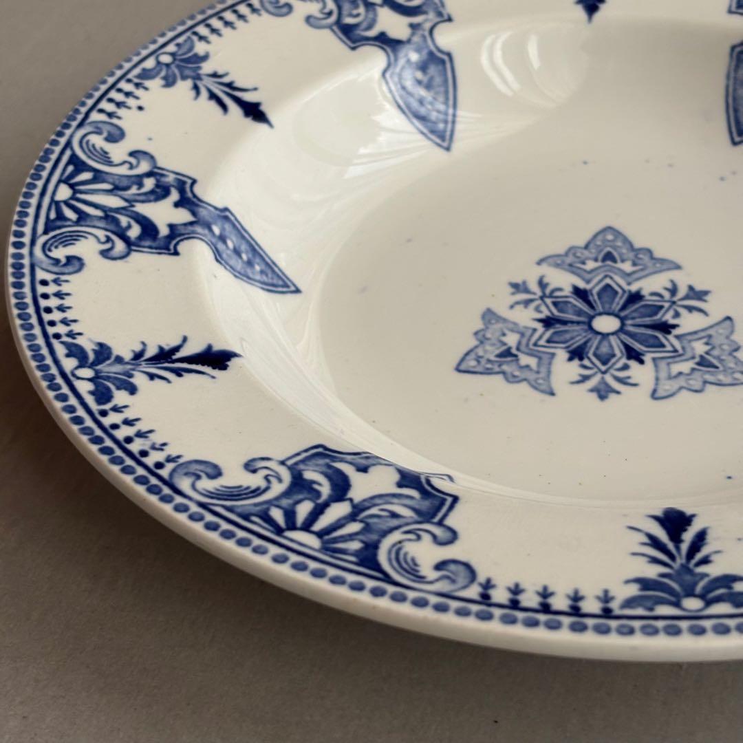 フランスアンティーク リュネヴィル ブルーの紋章 スーププレートB