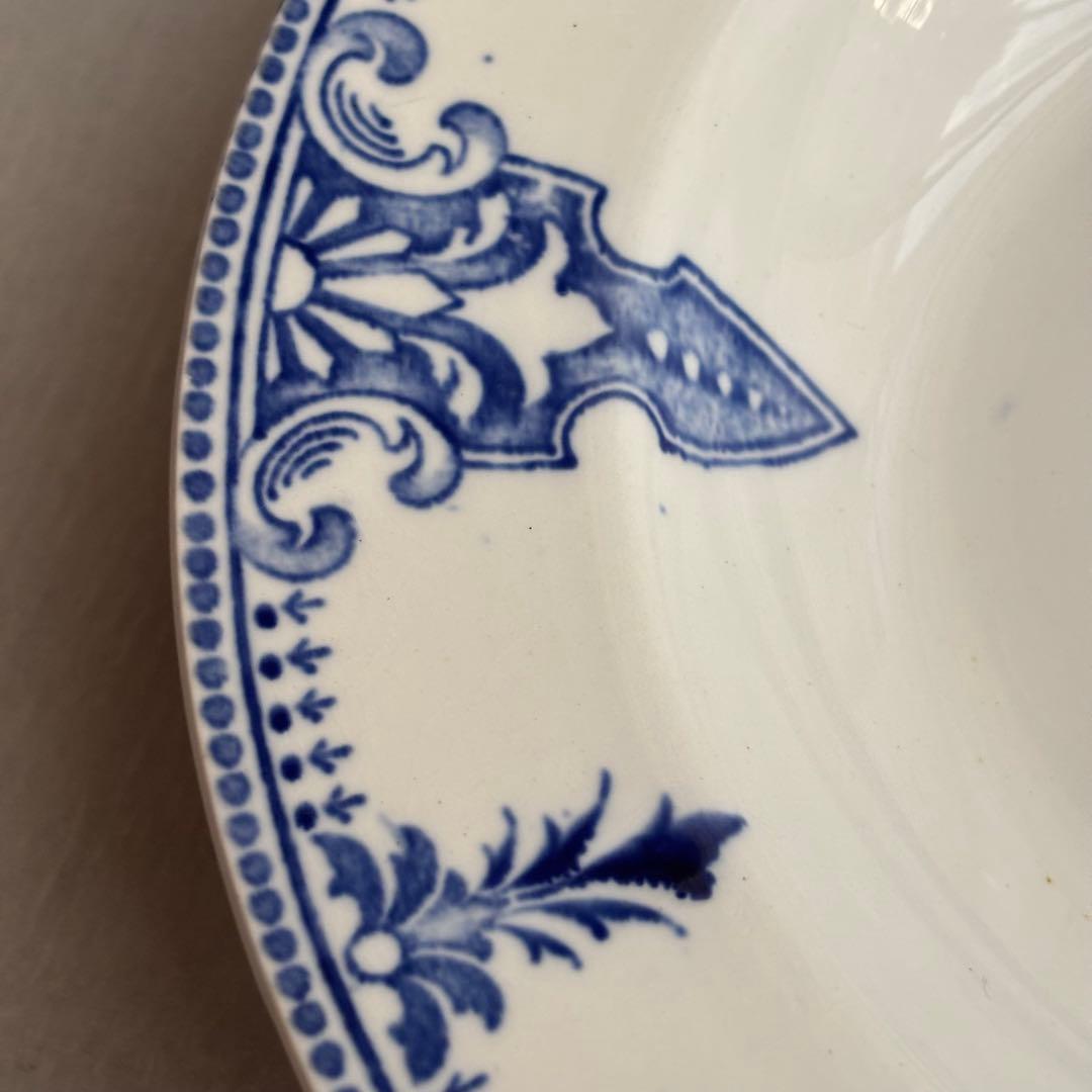 フランスアンティーク リュネヴィル ブルーの紋章 スーププレートB