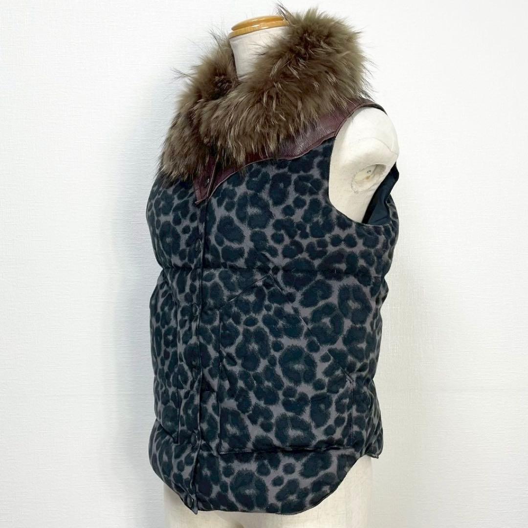 y2k❤️ HYSTERIC GLAMOUR ヒョウ柄 ファー襟 中綿 ベスト