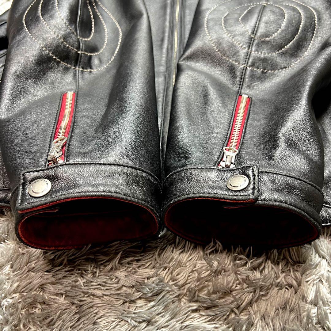 g-stage メンズ ラムレザー シングルライダースジャケット Lサイズ