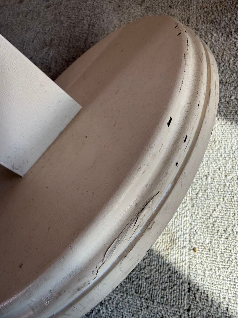 クラシック 木製 ペデスタルテーブル 白 花台 サイドテーブル 42cm