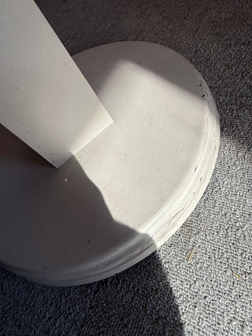 クラシック 木製 ペデスタルテーブル 白 花台 サイドテーブル 42cm