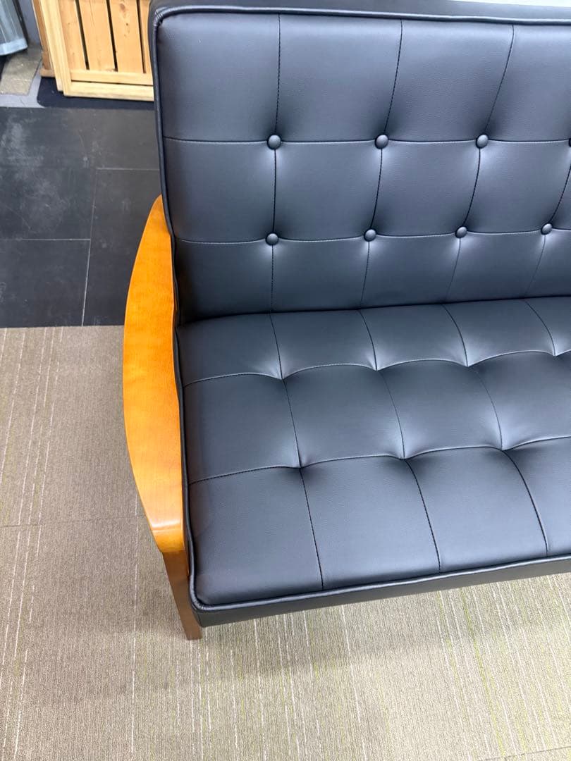 【ほぼ新品】ニトリ　2人掛けソファー（Nシールドルッキ2 BK/MBR）