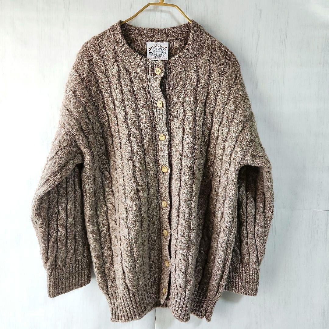 Jamieson's スコットランド製 カーディガン　ウール100％　L　メンズ