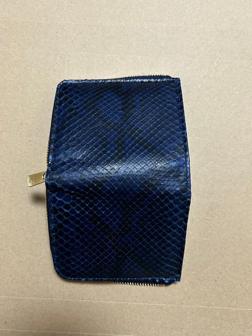 BAGGYPORT バギーポート 藍染め ヘビ革 パイソン コンパクトハーフ財布