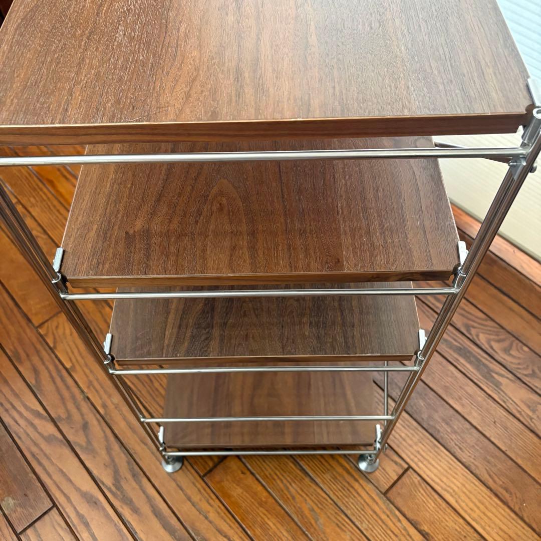 お値下げ中！無印 ユニットシェルフ ワイド 小 ウォールナット ＋追加棚1枚