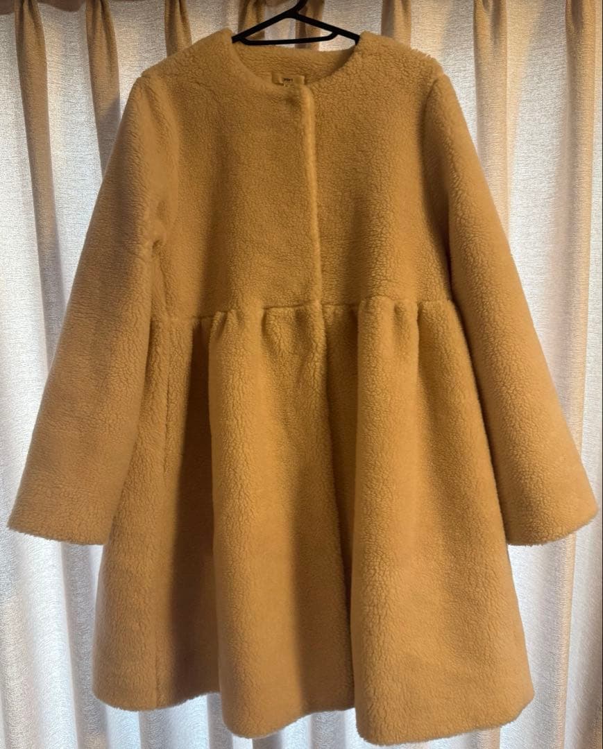 美品　38 ヨリ　yori もふボアコート　ホワイト　ボア　コート