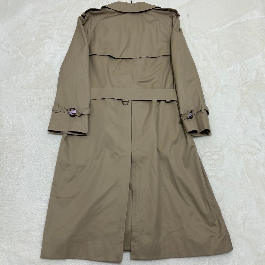 【美品】バーバリー トレンチコート ベージュ ロング丈 XL相当 ノバチェック
