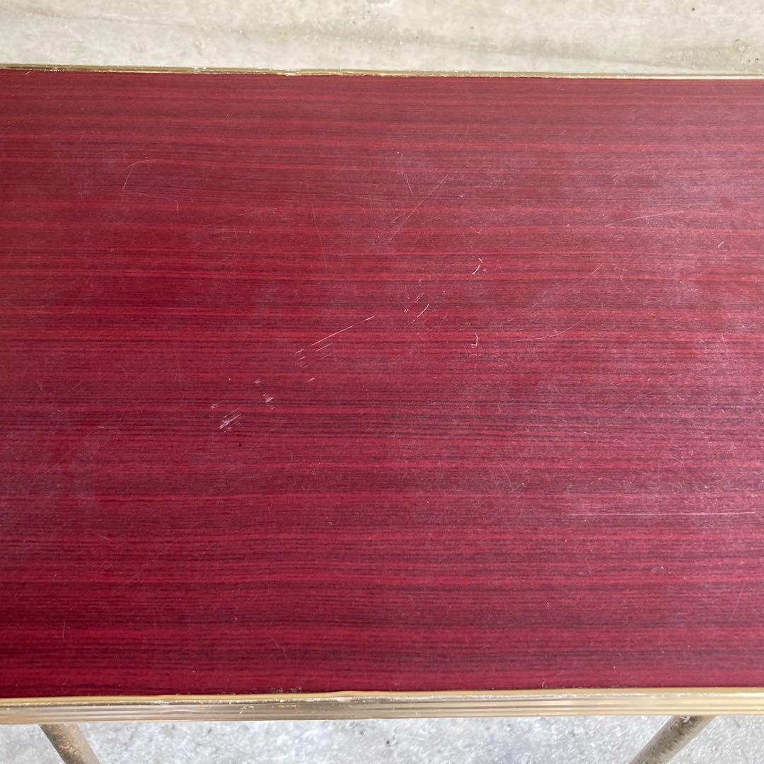 テーブル 机 ラック 台 棚付き アイアン シャビー 当時物 昭和レトロ