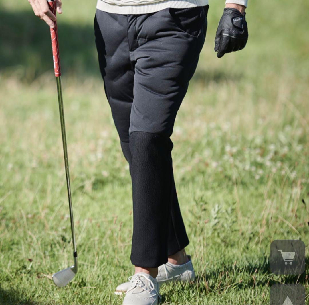 ゴルフ用 黒 ダウンデザインパンツ