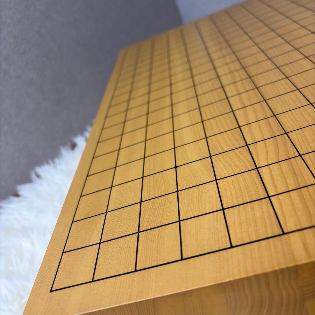 【極美品】本榧 卓上 碁盤 囲碁盤 柾目 ハギ盤 3枚継 厚さ5.5cm