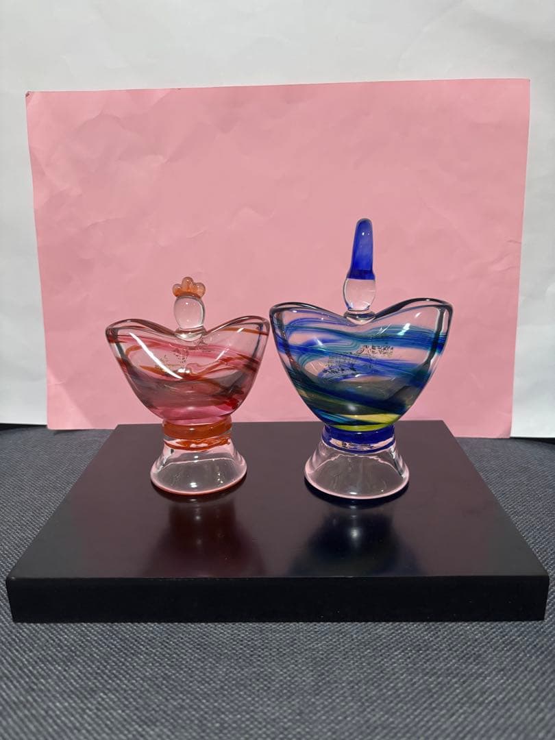 ガラスひな人形　ガラスアート　雛人形　お雛様　民芸品　桃の節句　ガラス細工