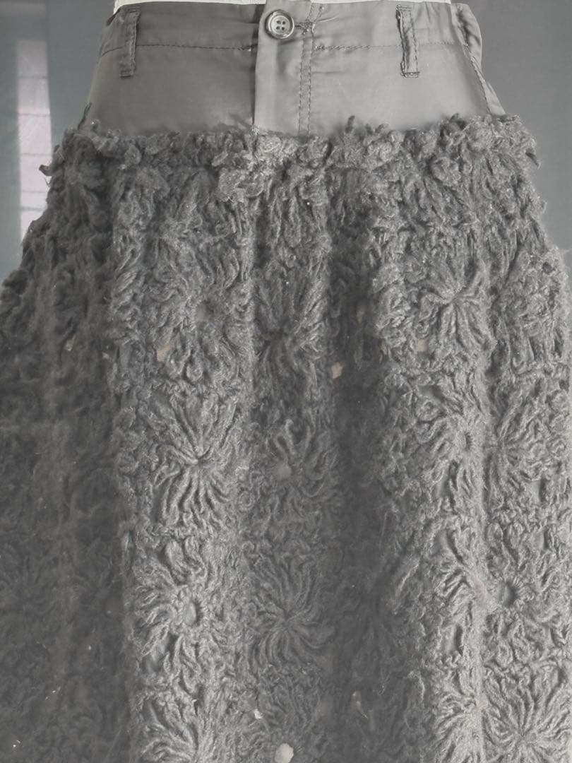 【希少美品】コムデギャルソン ウール仕立てスカートS(日本M)ネイビー(濃紺)