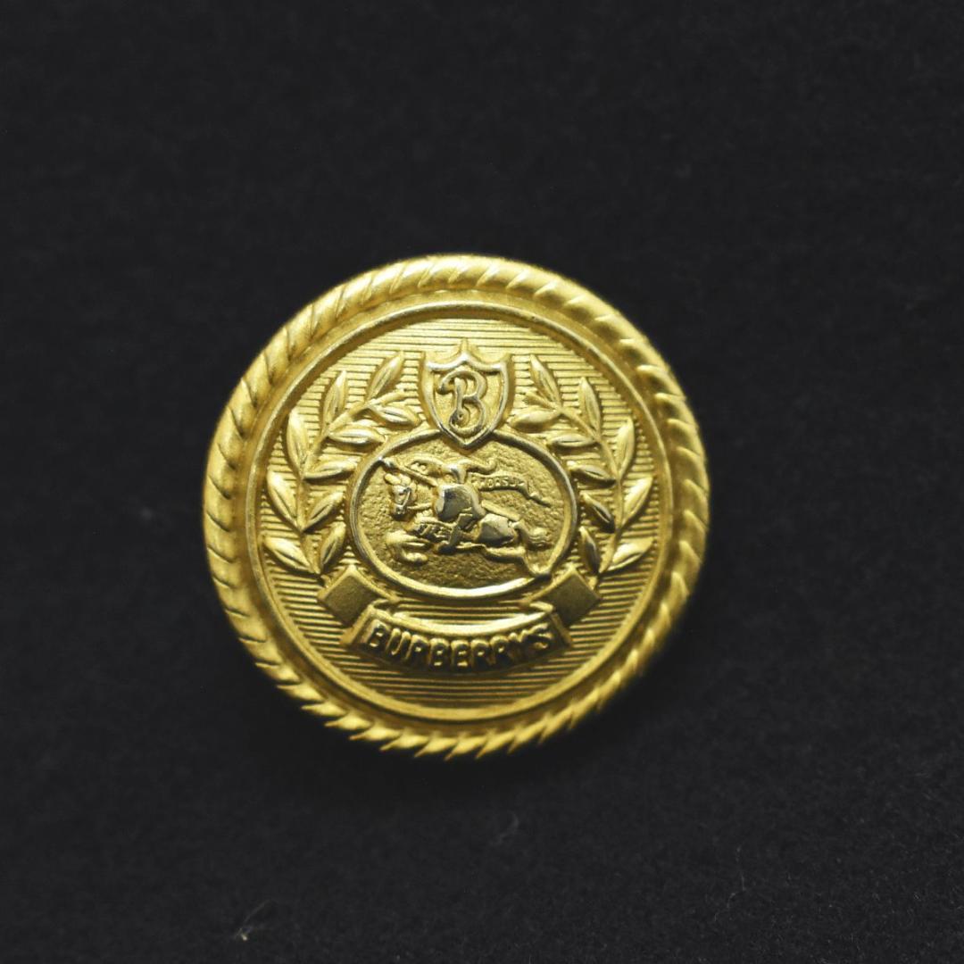 【エンブレム 金ボタン 】 90s バーバリー ウール チェスターコート 紺♪