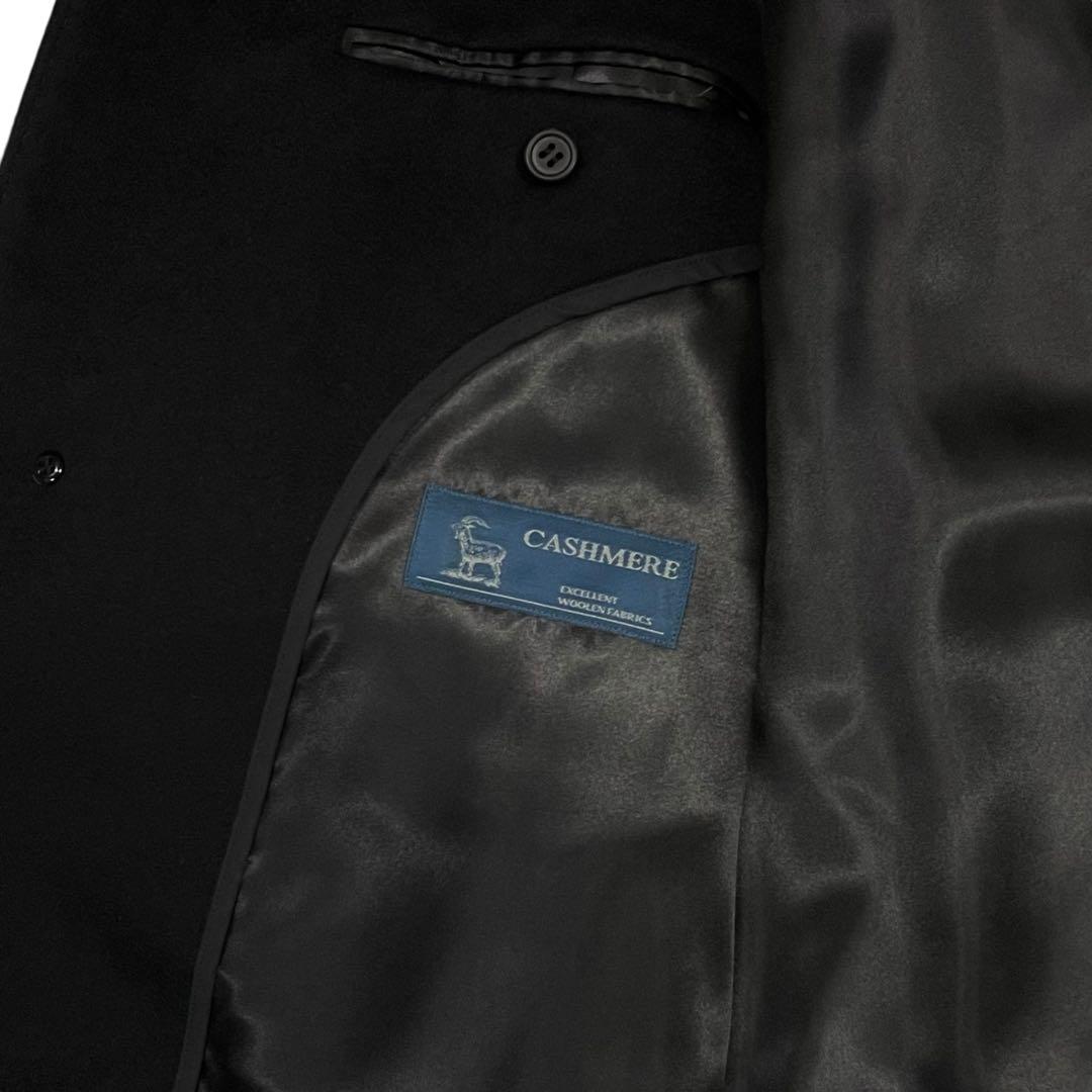 【美品】Gent Laurel ステンカラーコート カシミヤ ロング丈 ブラック