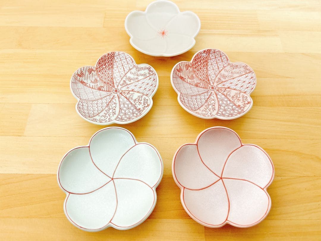 有田焼　幸楽窯　錦捻梅形小銘々皿　小皿　9点セット