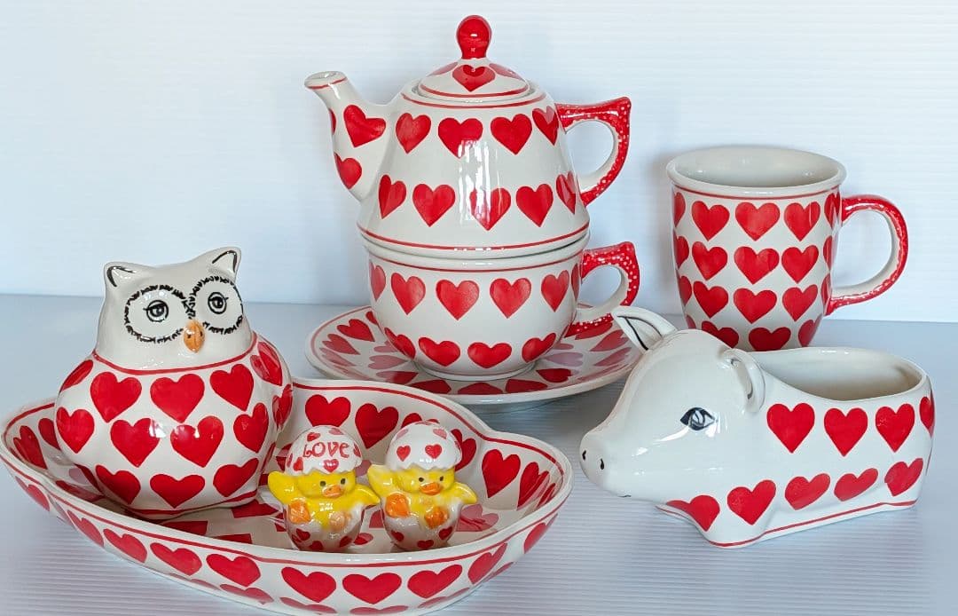 ポーリッシュポタリー マヌファクトゥラ 大ハートセット♡.*・゜