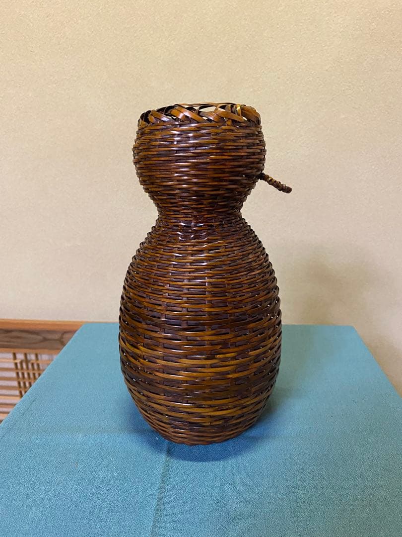 茶道具/花入　ひさご籠　竹籠花入