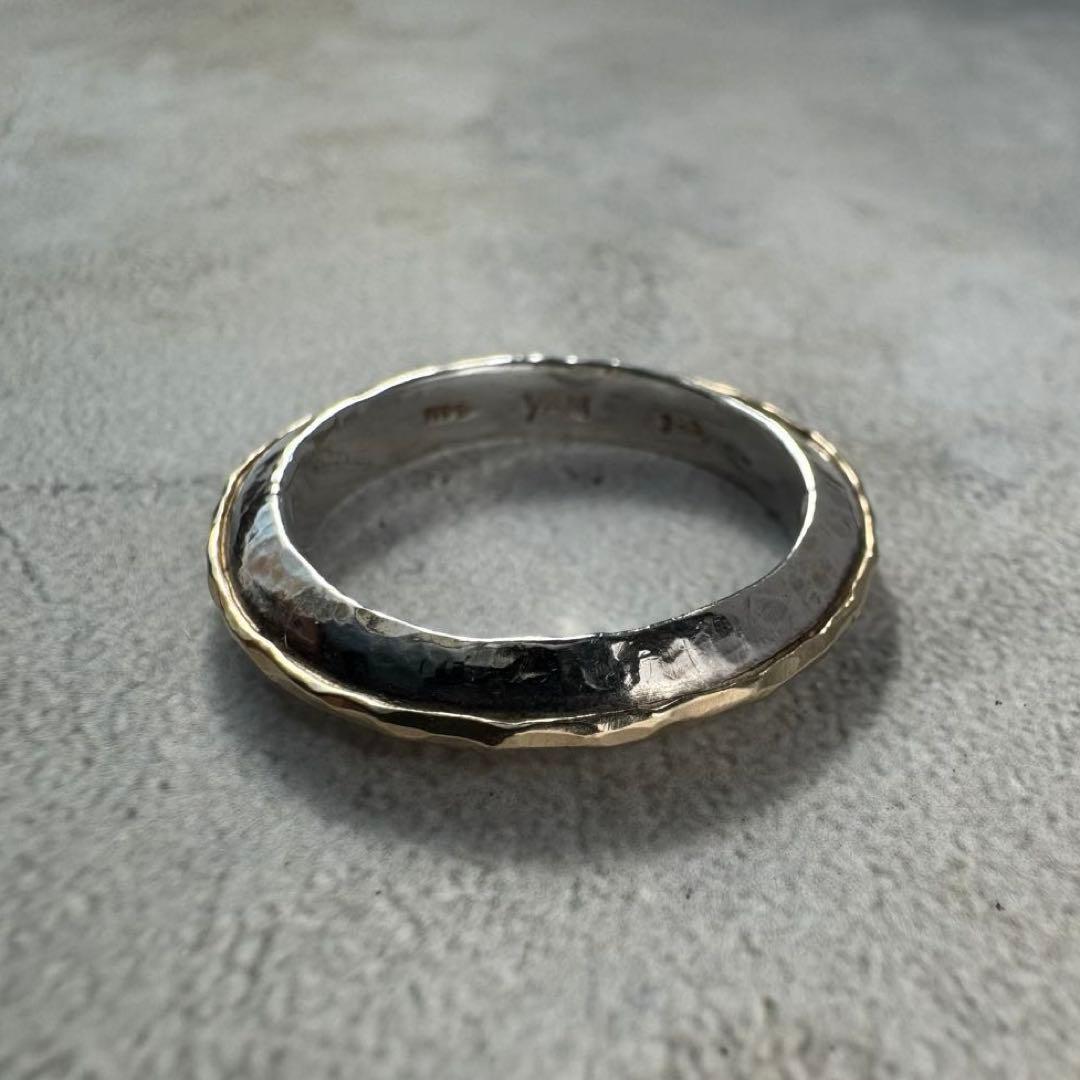 ヴィンテージ ハンマーバンドリング 14K シルバー925 16号 USA製
