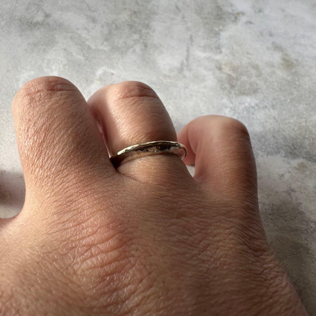 ヴィンテージ ハンマーバンドリング 14K シルバー925 16号 USA製