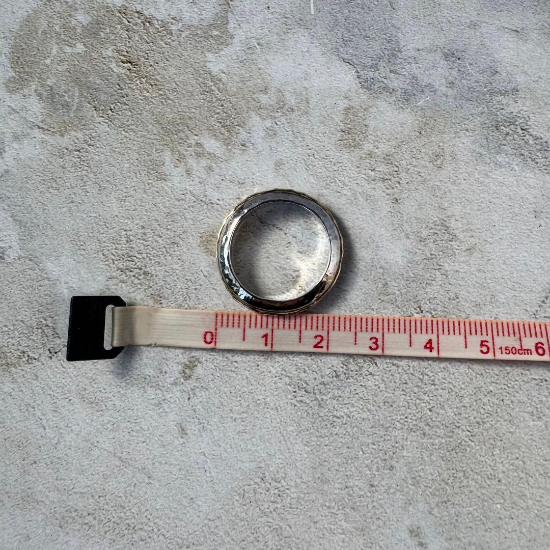 ヴィンテージ ハンマーバンドリング 14K シルバー925 16号 USA製
