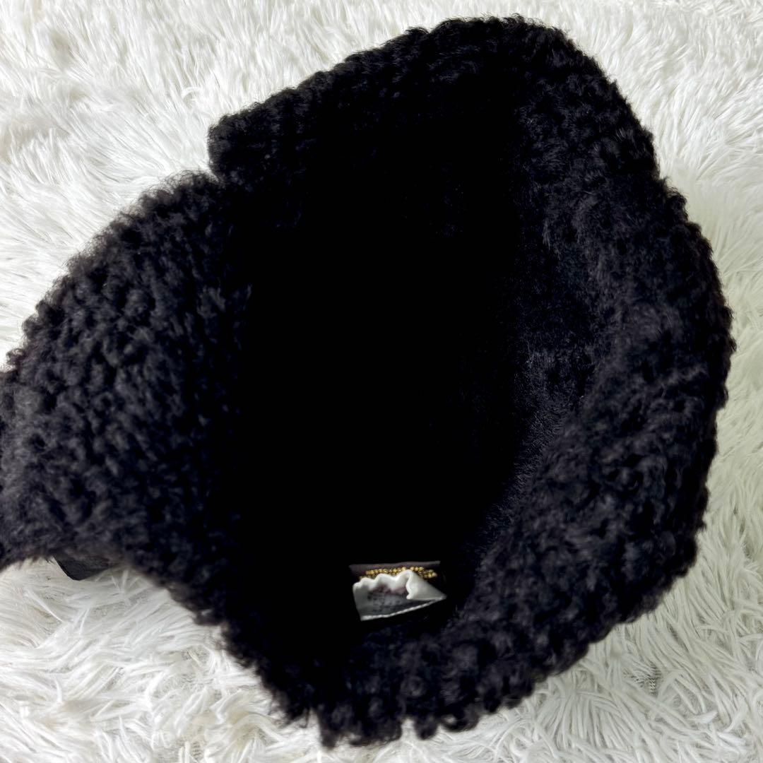 極美品/希少✨ルイヴィトン　ムートン　フライトキャップ　帽子　羊革　ブラウン　M