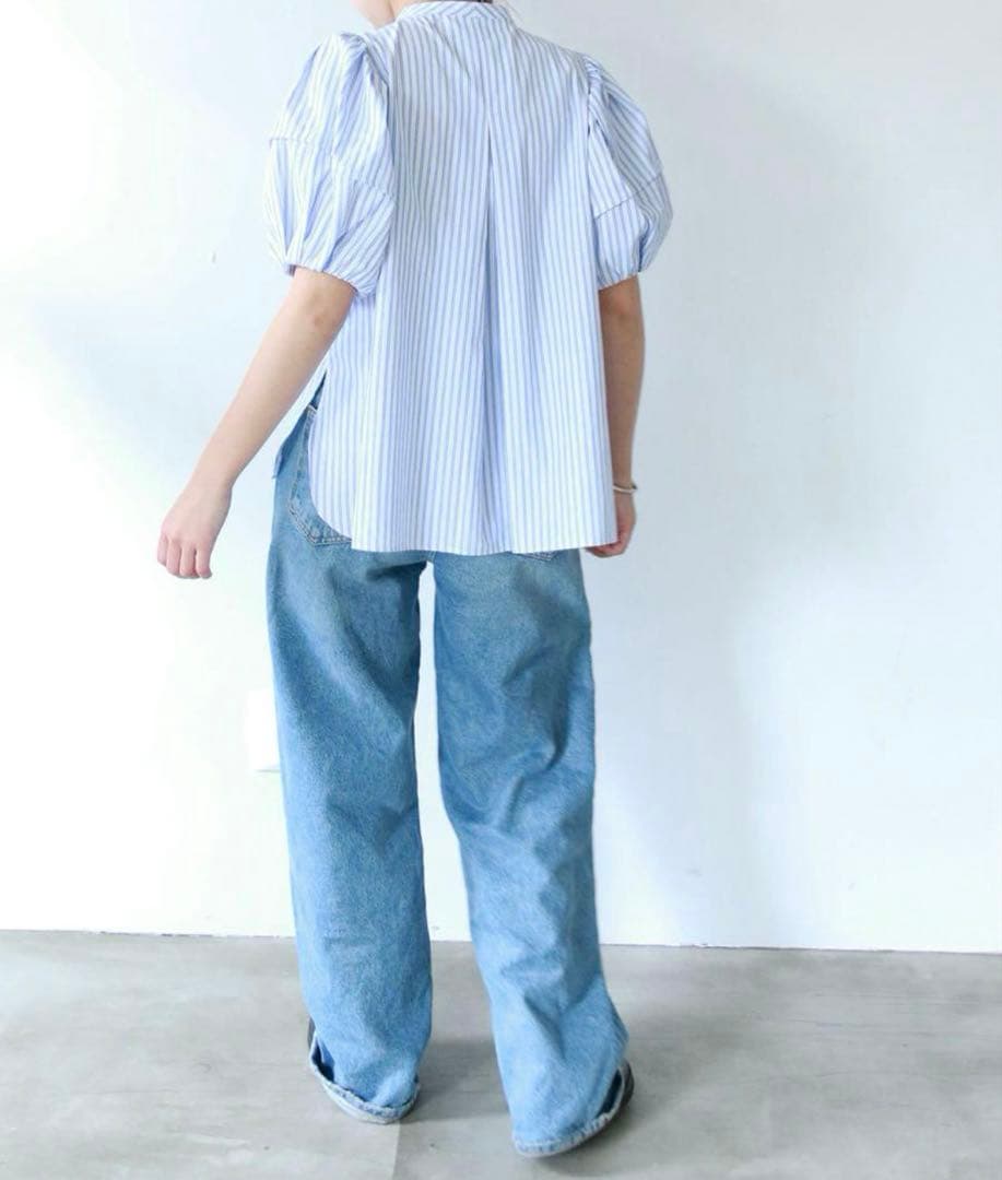 美品⭐︎マリリンムーン　フリルストライプ　ブラウス　定価25,300円