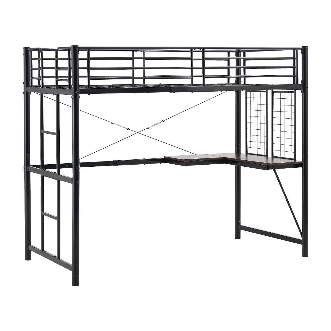 赤字SALE！ロフトベッド シングル デスク・スチールネット付き 2COLOR