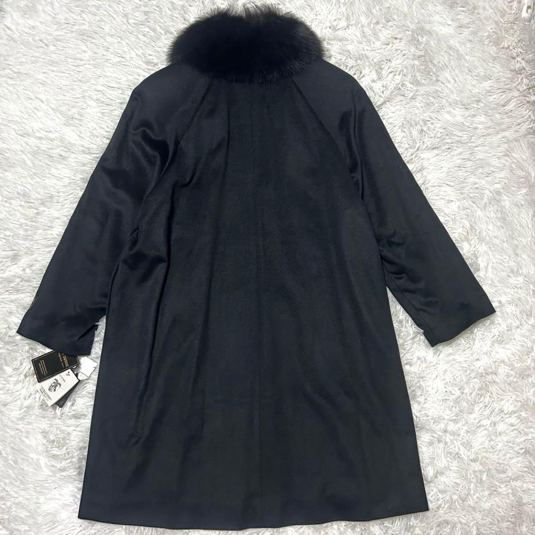 【タグ付き】I’hiver カシミヤ100％ Aラインコート ブルーフォックス