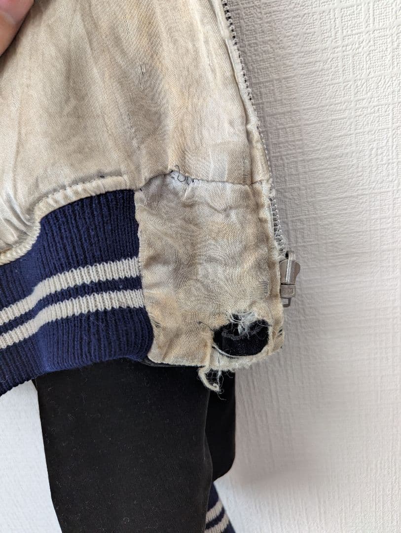 50s~60s スカジャン スーベニアジャケット 別珍 ベロア 黒 ブラック 鷲