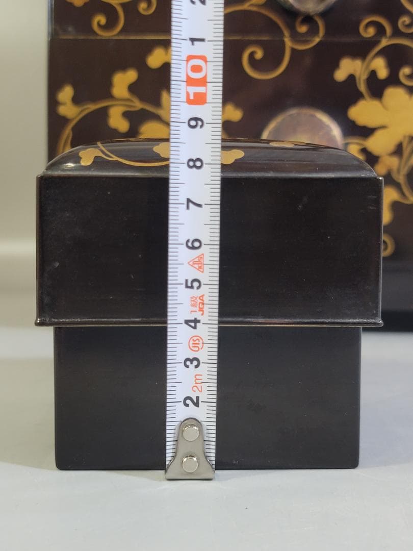 古美術 纏枝蓮花紋 蒔絵 鏡台 化粧箱付 時代物 DT426