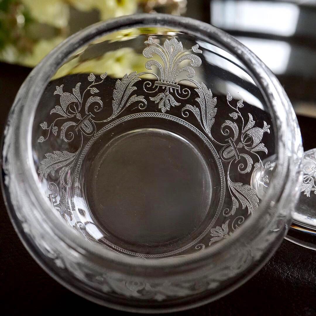 オールドバカラBACCARAT★オステンド★ボンボニエール シュガーボウル 蓋物