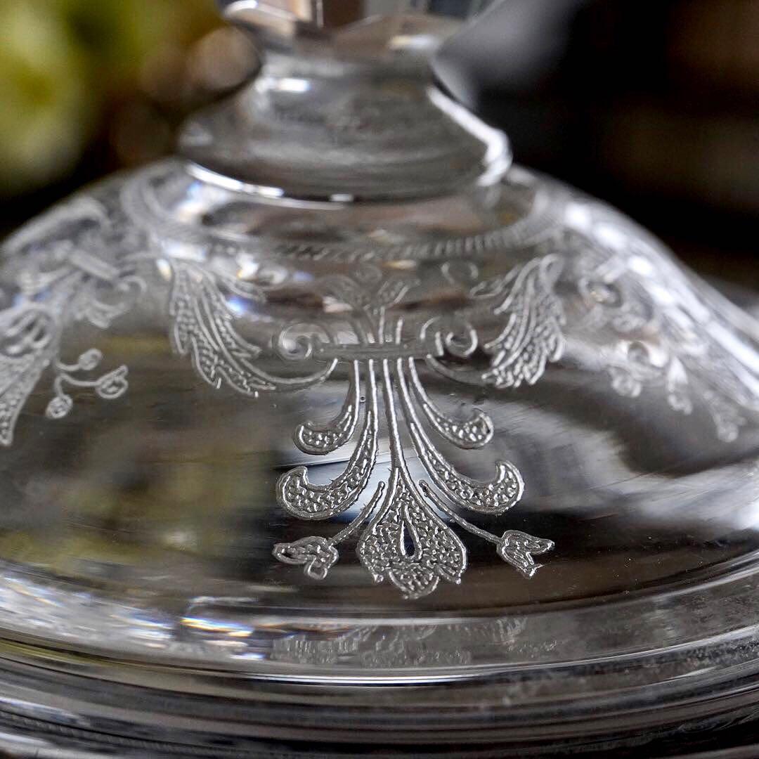 オールドバカラBACCARAT★オステンド★ボンボニエール シュガーボウル 蓋物