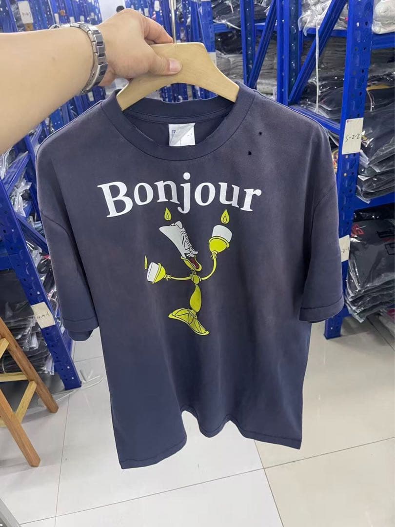 《新品・未使用》BONJOUR ウォッシュ加工 ヴィンテージ 半袖Tシャツ
