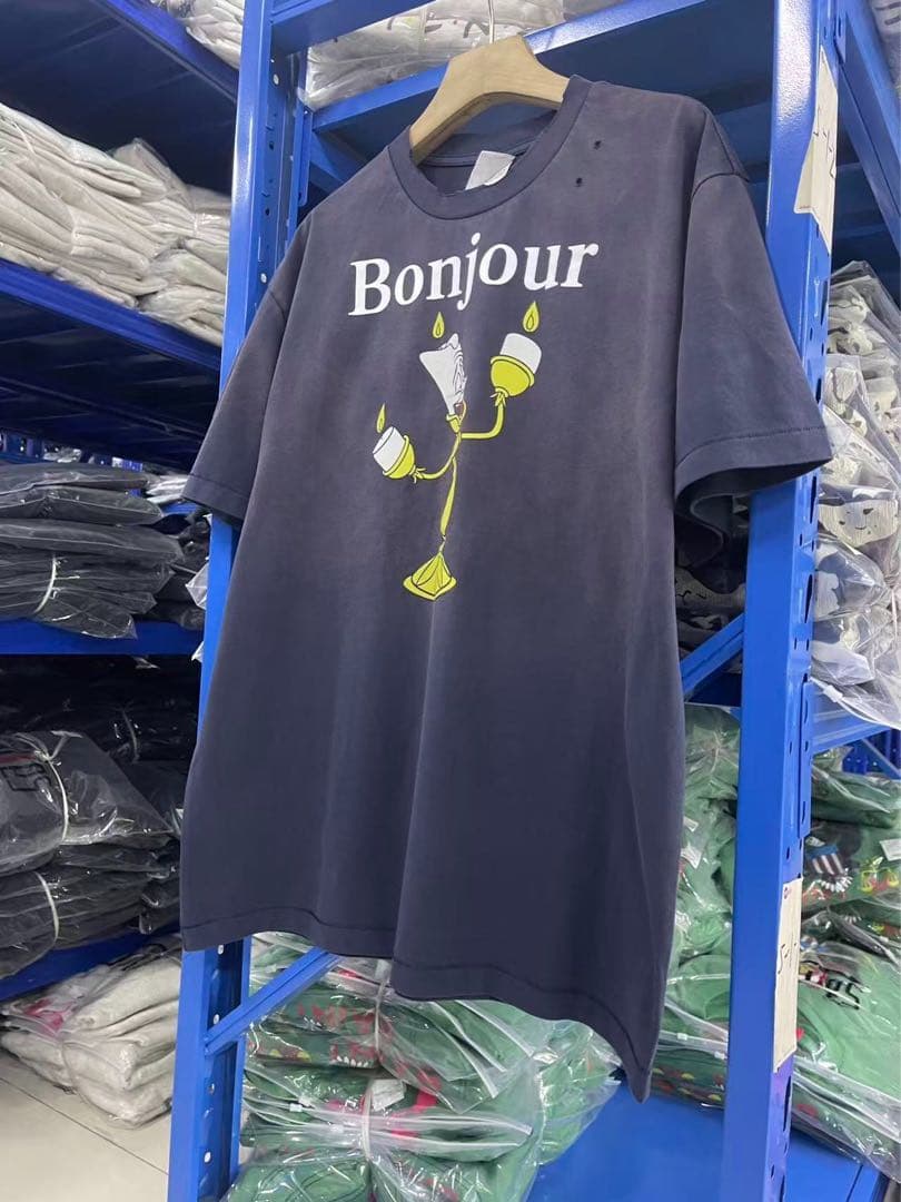 《新品・未使用》BONJOUR ウォッシュ加工 ヴィンテージ 半袖Tシャツ