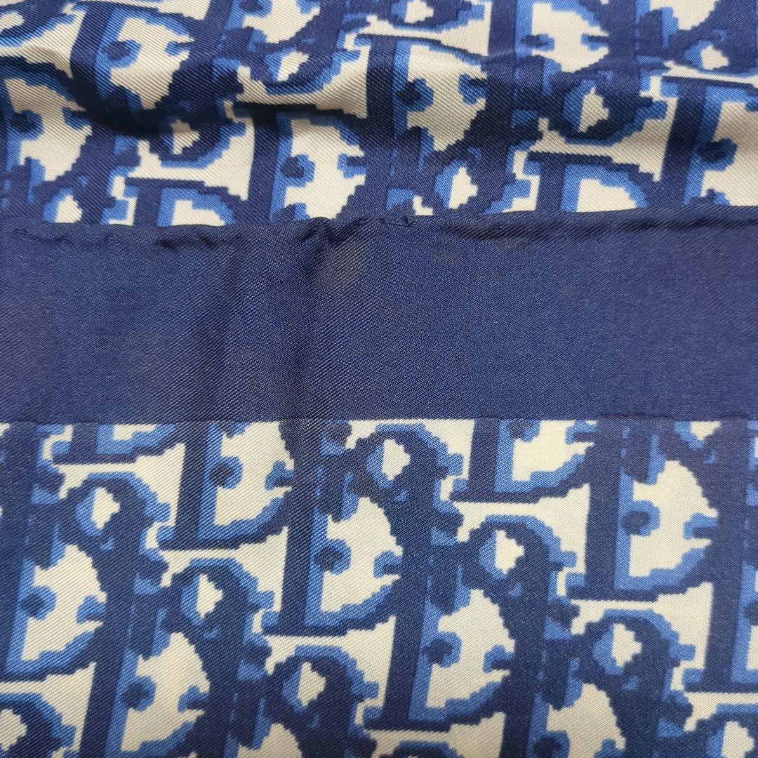 Christian Dior ネイビーシルクスカーフ