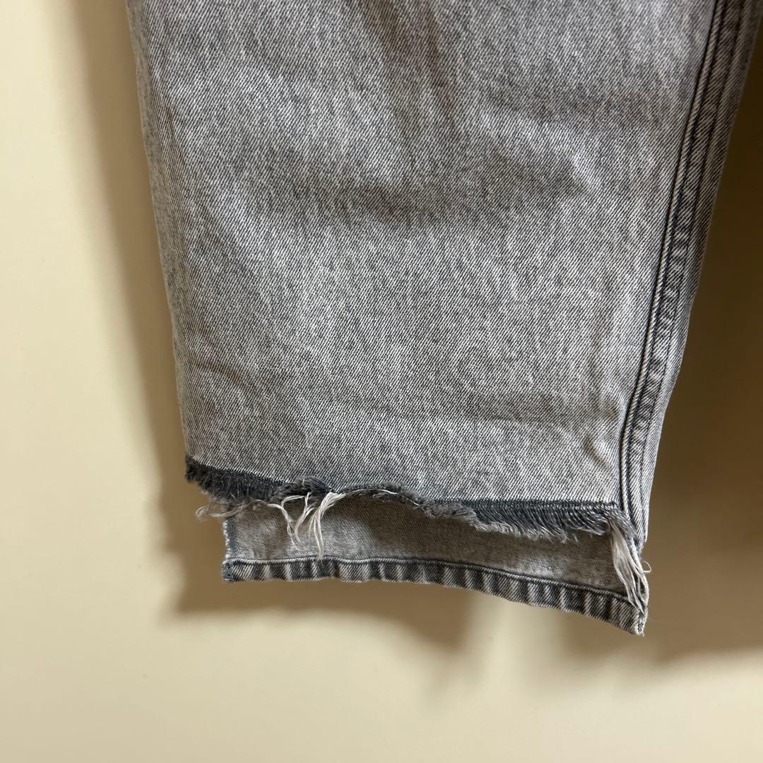 【MRMイエン】ハイライズタックワイドパンツ　ライトグレー３６