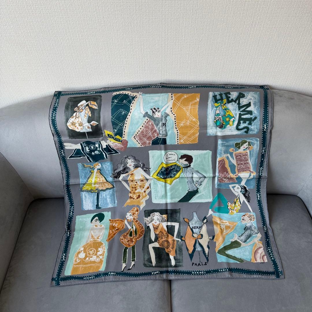 エルメス カレ 70 ジェーム・モン・カレ スカーフ シルク