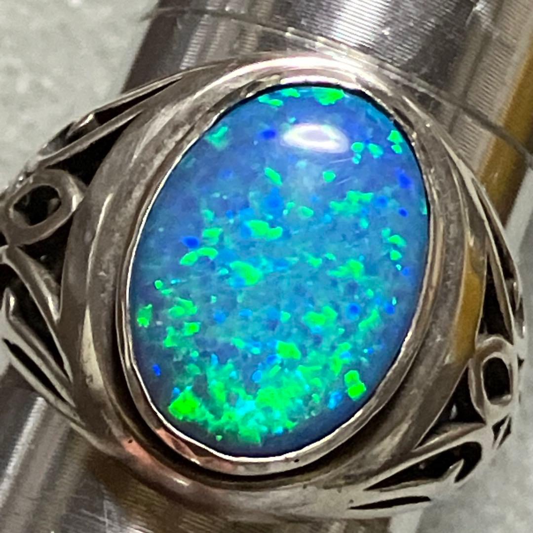 オパール SILVER 925 指輪 シルバーリング 17号