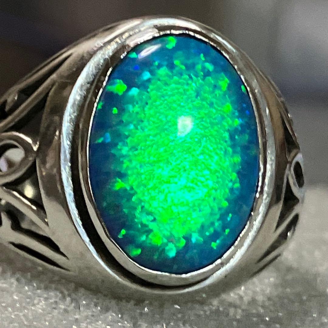 オパール SILVER 925 指輪 シルバーリング 17号