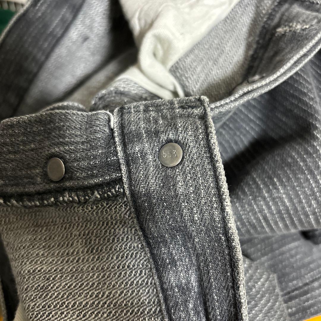 80s LEVI’S 701 ブラック先染め ストライプ デニム