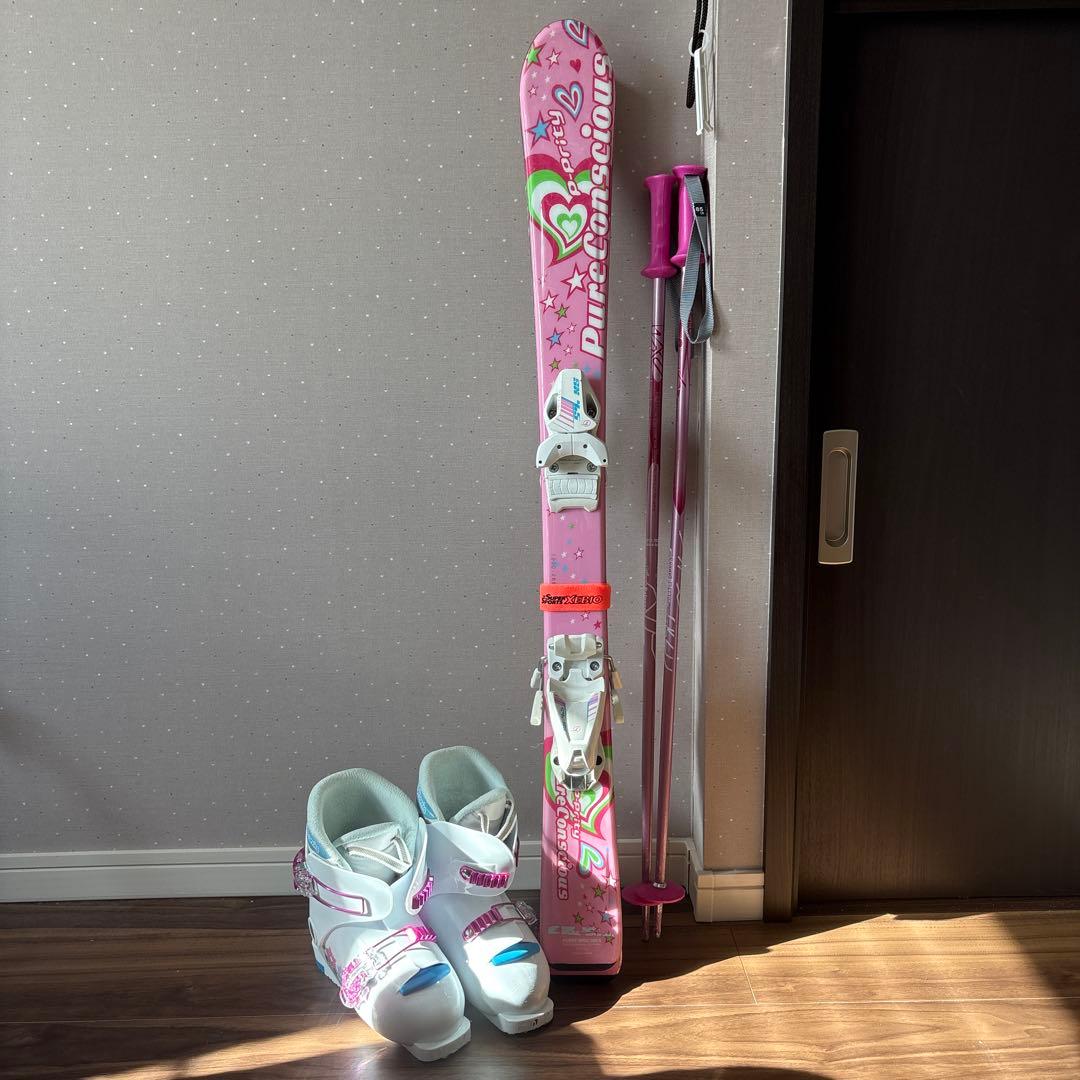 晶さん専用子供用　スキー板、ストック、ブーツセット　100cm