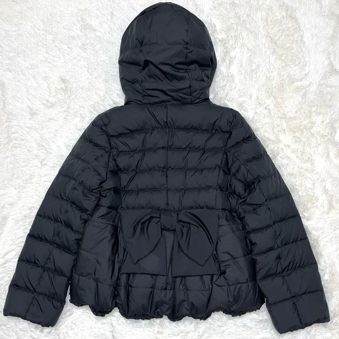 新品　フランシュリッペ ブラック ダウンコート パール　ファー　リボン　黒 M