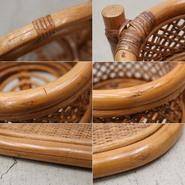 レトロ ラタン 籐 プランターラック 花台 植物 展示台 ヴィンテージ