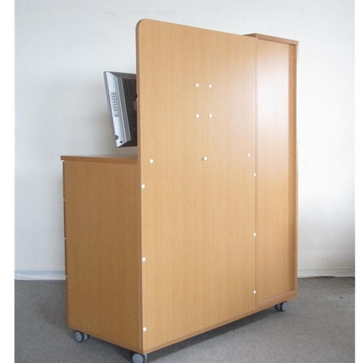 ナチュラルウッド ロッカーチェスト　キャスター付