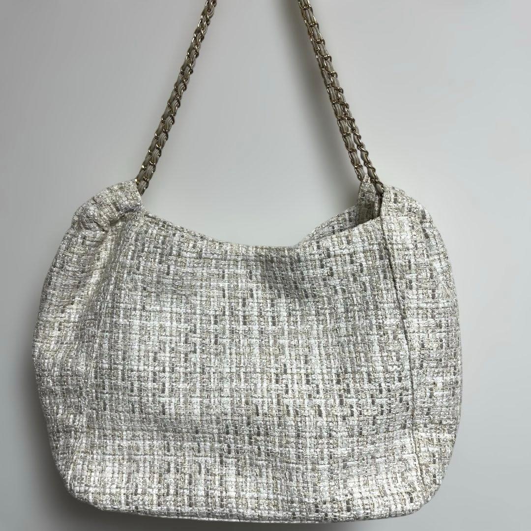 【美品】HYUJENNE ツイードトートバッグ　リパバッグ　クリーム